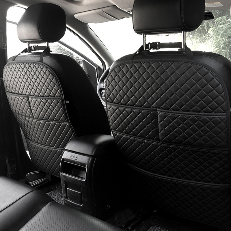 Infant Car Seat Cover - 車のアンチキックパッドオーガナイザーポケットレザーユニバーサルシートバックレザープロテクターカバー防水後部座席子供キックマット