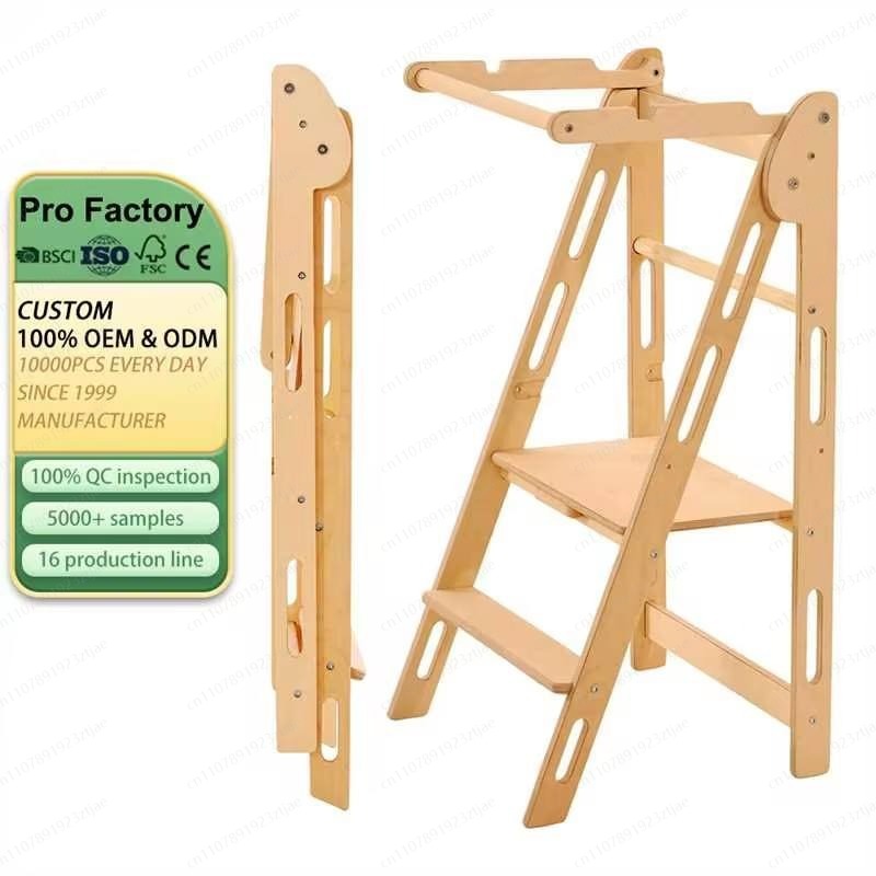 Toddler Learning Tower - キッチンヘルパー幼児用タワー折りたたみ式子供用踏み台学習タワー