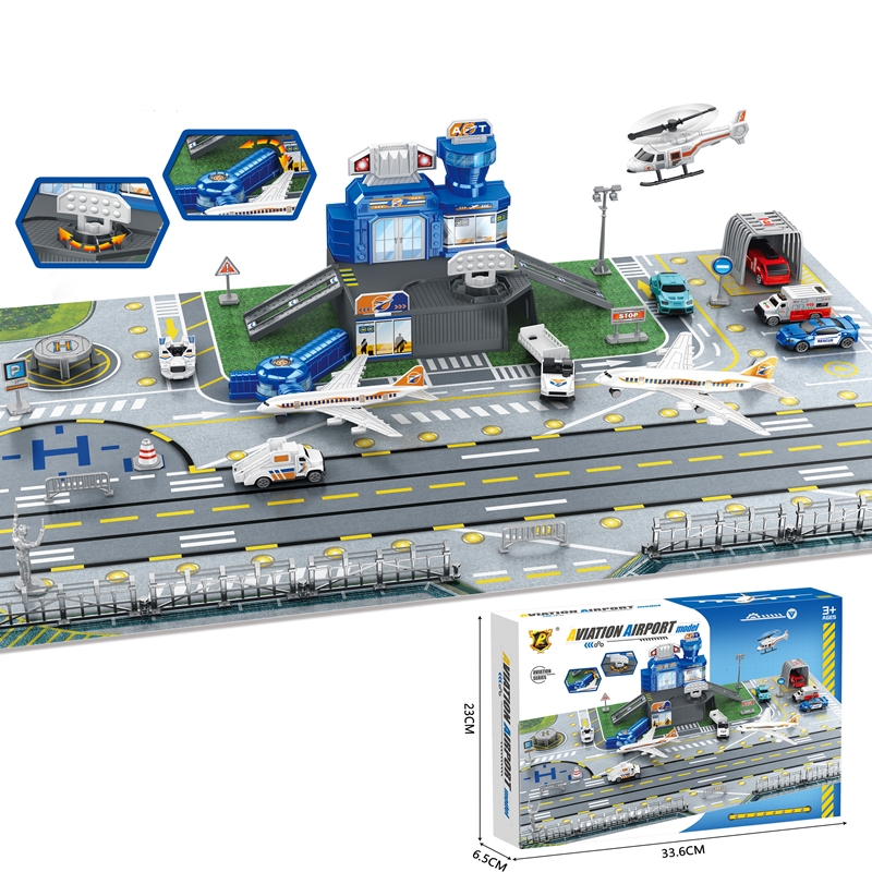 子供用空港シーンおもちゃセット、車、ヘリコプター、飛行機、タ - Toddler Learning Tower のレビューと価格