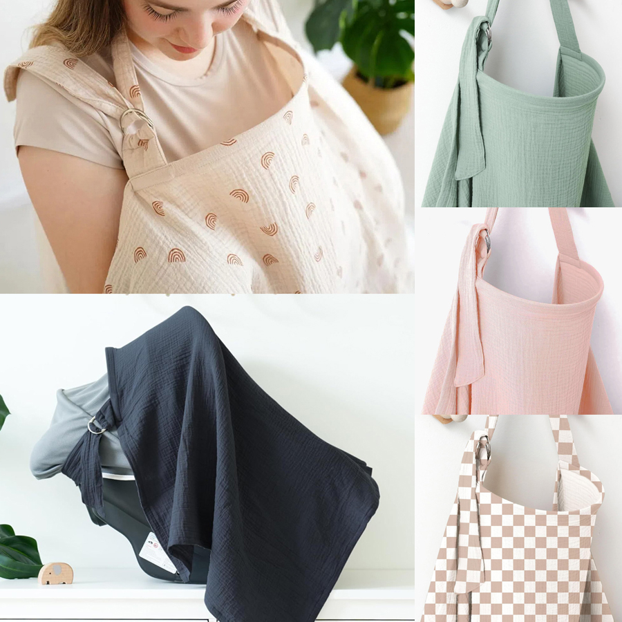 モスリン授乳カバー ポータブル 100% コットン授乳カバー - Infant Car Seat Cover のレビューと価格