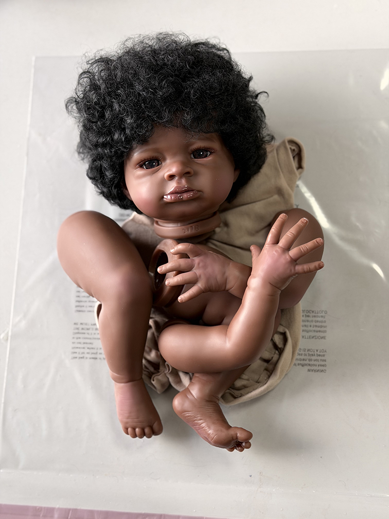 48CM手描きダークスキンリボーンベイビー ラニー 未組み立 - Baby Products For Curly Hair のレビューと価格