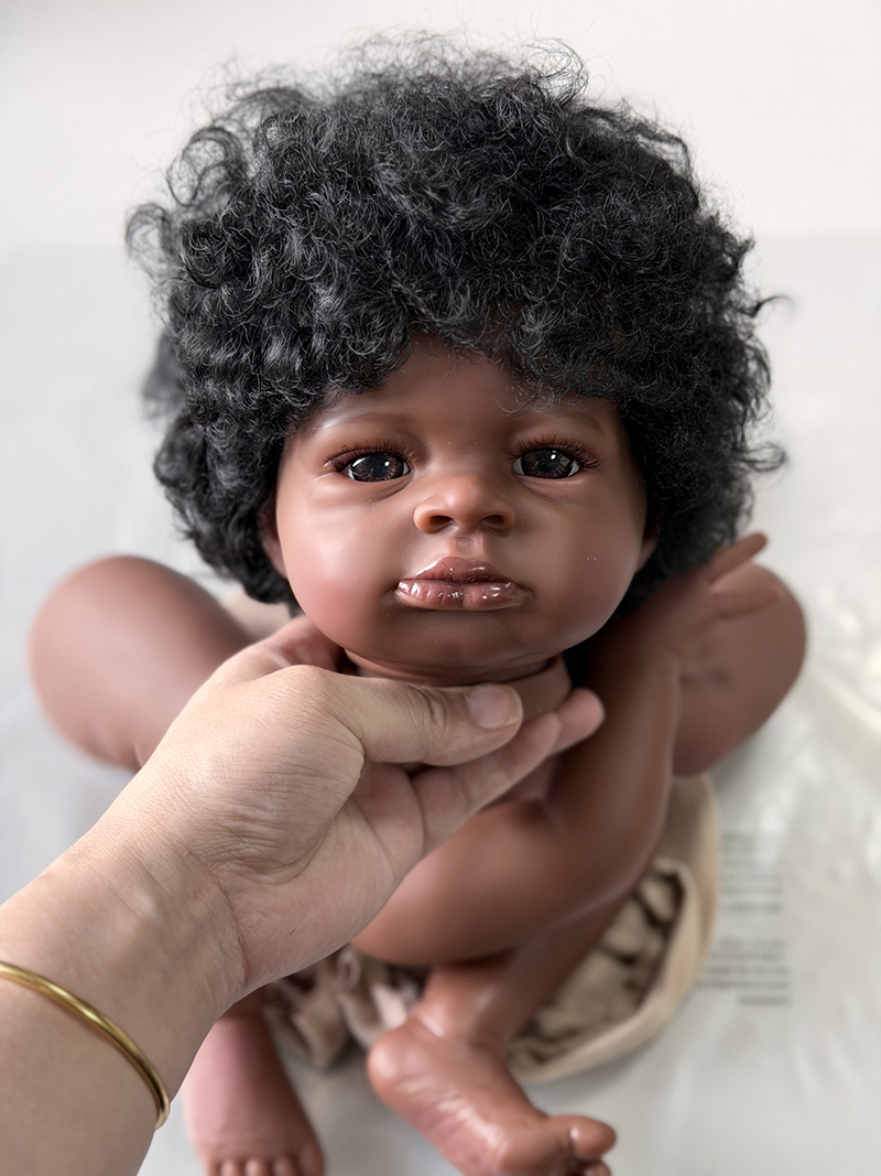 48CM手描きダークスキンリボーンベイビー ラニー 未組み立 - Baby Products For Curly Hair のレビューと価格