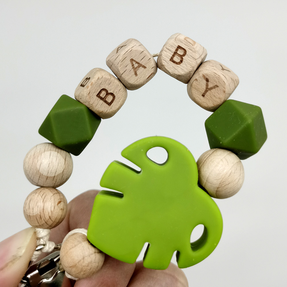 カスタムネーム木製パーソナライズベビーおしゃぶりチェーンシリ - Baby Products Name のレビューと価格