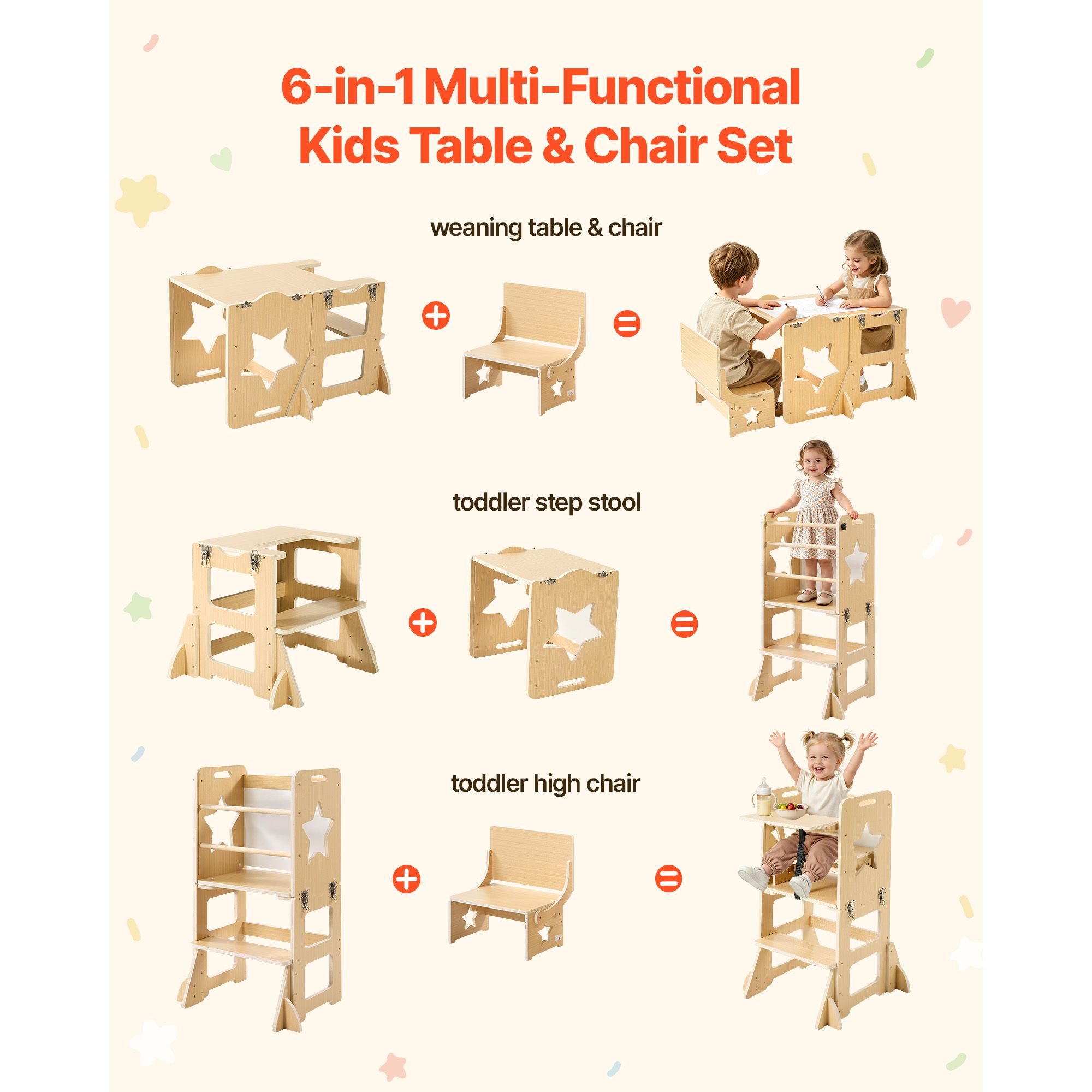 幼児用タワー、木製、6 in 1 キッチンステップスツール（ - Toddler Learning Tower のレビューと価格
