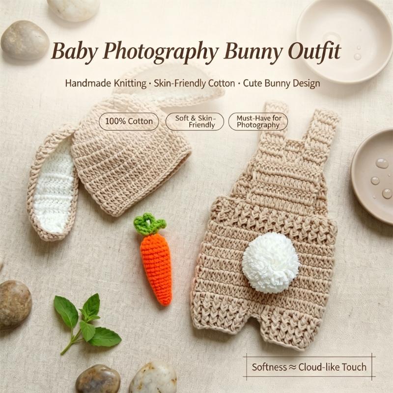 かぎ針編みニット新生児写真撮影小道具服ウサギテーマベビーロン - Baby Products Website のレビューと価格