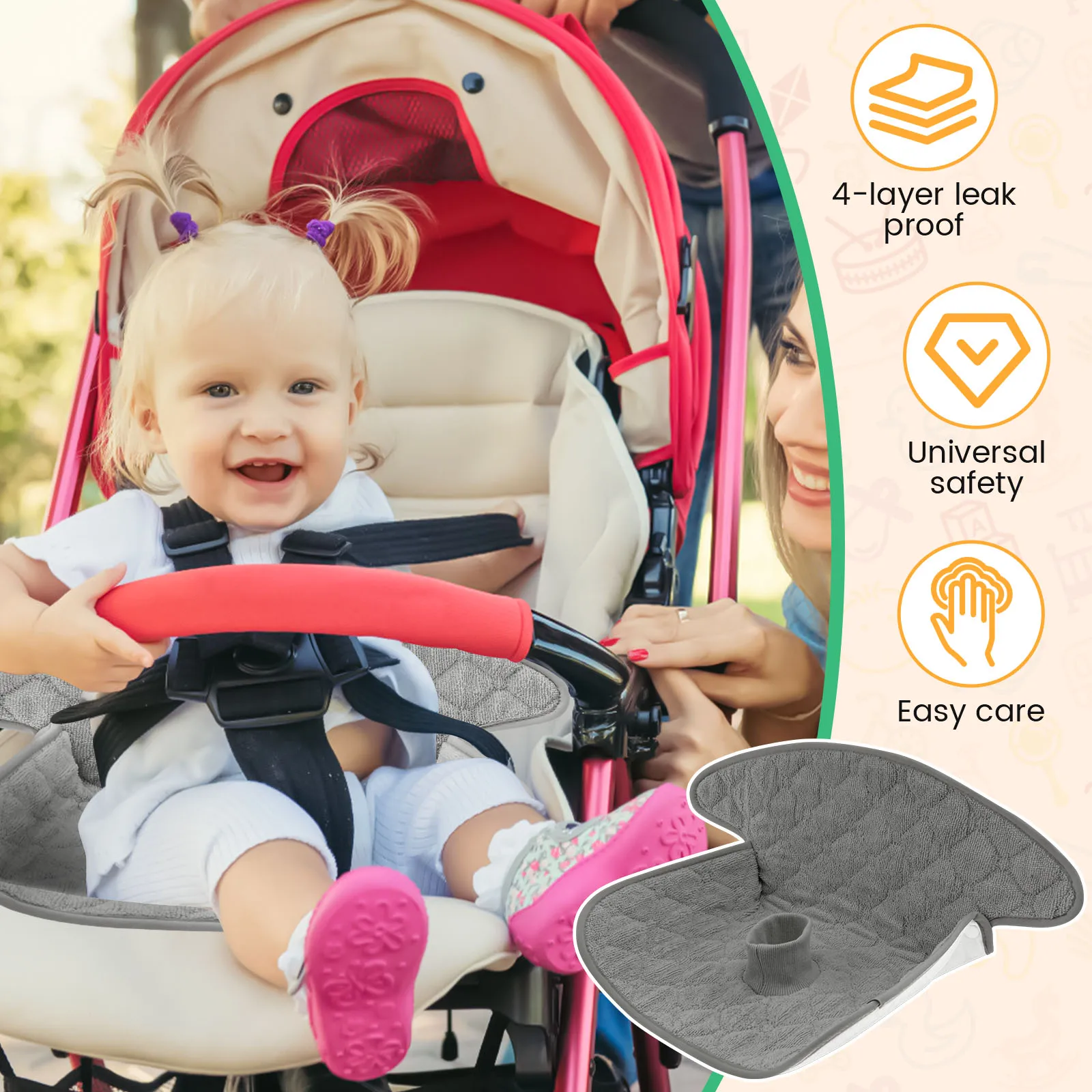 2 個ベビーピッドラーパッドポリエステルトイレトレーニングピ - Infant Car Seat Cover のレビューと価格