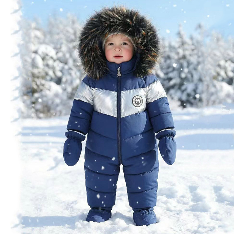 冬新生児ロンパース手袋付き暖かい厚みのある女の赤ちゃん服フー - Baby Products Website のレビューと価格
