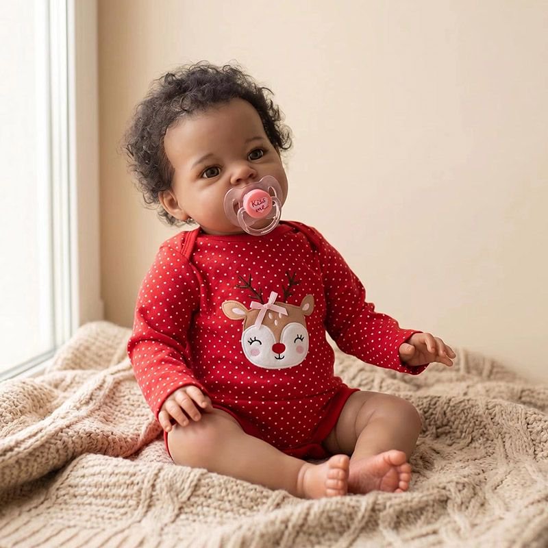19インチの完成品ベビーラニー人形、リアルなダークスキンの女 - Baby Products For Curly Hair のレビューと価格
