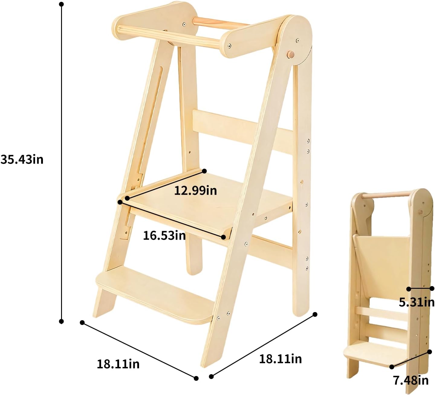 折りたたみ式幼児用タワー、2段ステップ付きモンテッソーリキッ - Toddler Learning Tower のレビューと価格