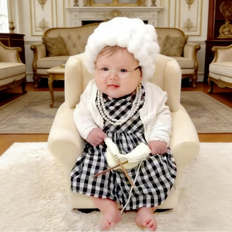新生児写真撮影小道具女の赤ちゃんおばあちゃん衣装男の子おじい - Baby Products Website のレビューと価格